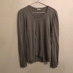 Wilt shrunken crew soft femme sleeve elastic wrist grey Heather